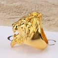thumbnail image 3 of Mens Lion Head Ring Titanium Steel Gold Electroplated Geometric Ring Punk Rock Hip Hop Fashion Jewelry Fashion, 3 of 5