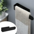 thumbnail image 2 of 1*Towel Rack Black Clearance! Ynlkorvg Hand Towel Holder Hand Towel Strip Self Adhesive Bathroom Towel Strip Affixed To Wall Stainless Steel Brush in Black Bathroom Kitchen Bedroom, Storage Rack, 2 of 9
