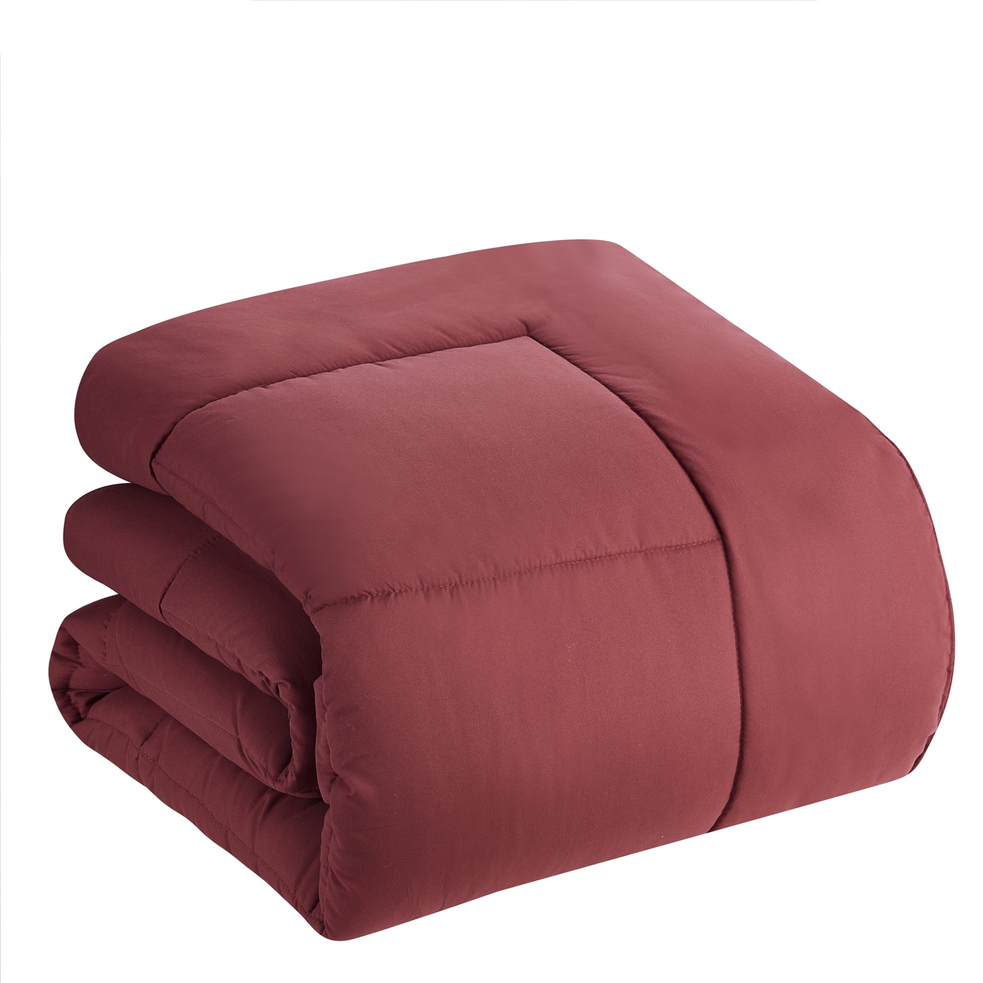 Luxury Burgundy 5-piece Bed in a Bag Down Alternative Comforter Set, Twin-XL