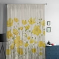 thumbnail image 5 of Yellow Daisy Semi Sheer Curtains Drapes for Living Room, Bedroom, French Doors Window 72 Inches Long, Rustic Spring Floral Summer Botanical Rod Pocket Chiffon Curtain Drapery Voile Draperies Panel, 5 of 6