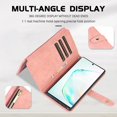 thumbnail image 5 of Design for Samsung Galaxy Note 10 Plus Crossbody Wallet Case with PU Leather Card Holder Slots Kickstand Magnetic Closure Flip Folio Zipper Handbag Cases Shockproof Protective Cover Women Rose gold, 5 of 14