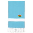 thumbnail image 3 of Authentic Hotel and Spa  100% Turkish Cotton Diamond Cheerful Rainbow Heart Pestemal Beach Towel Grey, 3 of 5