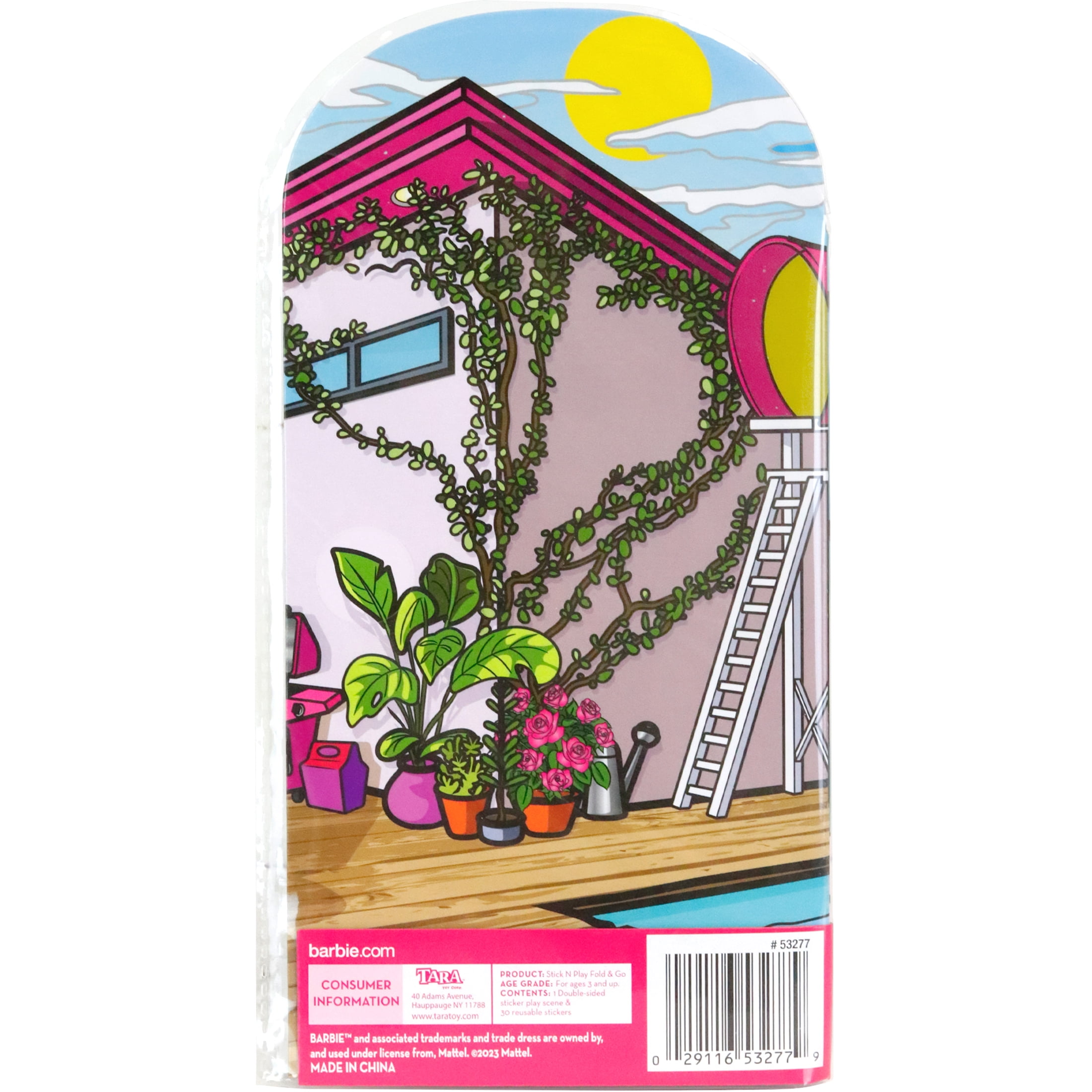 Barbie Stick and Play, Fold and go with 25 Multicolor Repositionable Puffy Stickers, for Female Ages 3+