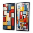 thumbnail image 3 of Designart "Abstract Geometric Composition II" Abstract Geometric Framed Wall Art Set Of 2 - Multi-Color Abstract Frame Gallery Set For Office Decor, 3 of 7