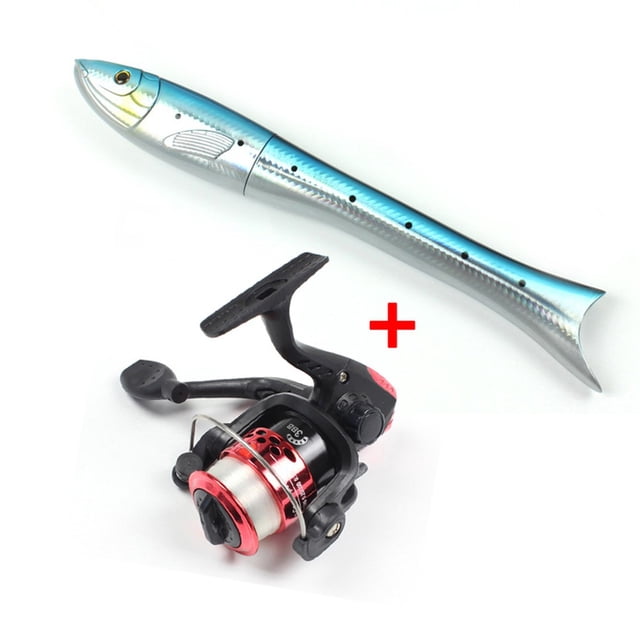 1.6M Carbon Fishing Rod Reel for Combo Fish Shaped Pocket Pen Casting Rod Wheel Blue