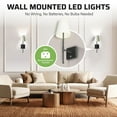 thumbnail image 4 of Bell + Howell by Design Rechargeable Wall Lamp Black 2 Pack Fabric Shade Wall Sconce with Dimmable LED Light Modes, 4 of 8