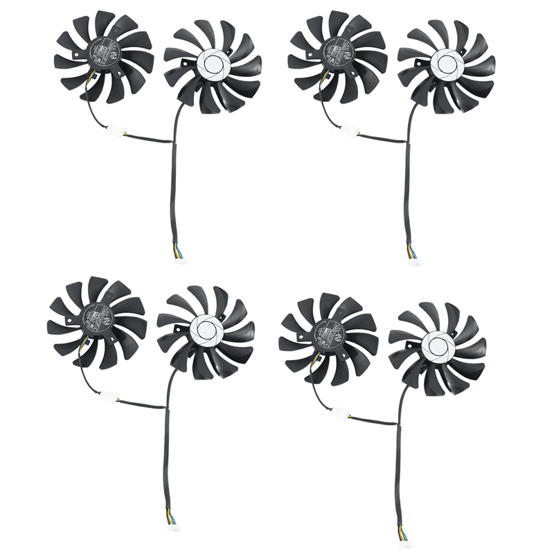 4 Pair Graphics Card Fan 85mm Ha9010H12FZ 4Pin Cooler Fan for Gtx 1060 Oc 6G Gtx 960 P106100
