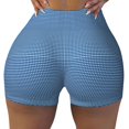 thumbnail image 2 of Balery Blue Gingham Pantalones cortos de entrenamiento estampados para mujer, sin costuras, ajustados, para gimnasio, yoga, correr, deportes, ejercicio activo, fitness.-X-Large, 2 of 8