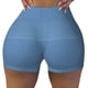 thumbnail image 2 of Fotbe Blue Gingham Shorts Sin Costuras – Shorts Deportivos de Cintura Alta para Mujer, Elásticos para Gimnasio, Yoga, Running o Ciclismo-Large, 2 of 8
