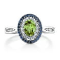 thumbnail image 2 of Gem Stone King 1.40 Ct Oval Green Peridot 925 Sterling Silver Ring, 2 of 4