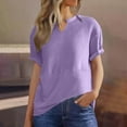 thumbnail image 6 of Blczomt Lightweight Womens Spring Tops Waffle Knit 2026 Purple T Shirts Cute Casual Notch V Neck,S, 6 of 9