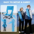 thumbnail image 6 of Walchoice Low Beach Chair, High Back Chair with Comfortable Pillow for Adults, Oversized Seat Chair with Cup Holder & Carry Bag for Outdoor Lawn Camping Picnic, Heavy Duty & Lightweight - Blue, 6 of 9