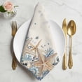 thumbnail image 2 of Blue Beige Coastal Cloth Napkins, Beach Starfish Summer Eucalyptus Rustic Washable and Reusable Dinner Napkins Set of 2, Table Napkin for Kitchen Party Birthday Wedding Hotel Housewarming 20"x20", 2 of 9