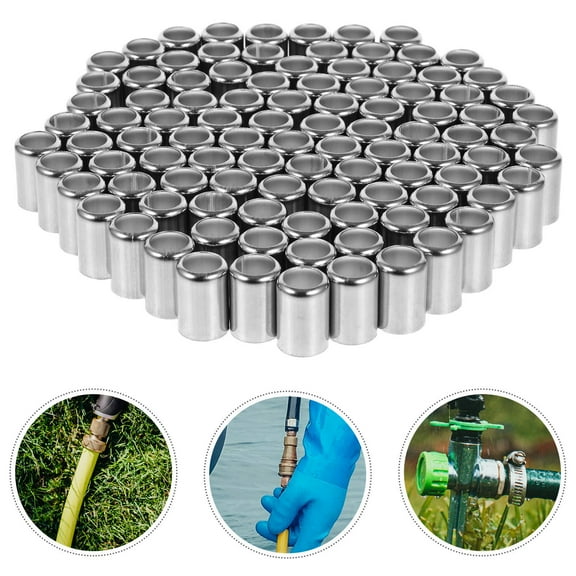 Masteelf 100pcs Hydraulic Hose Fitting Tool Stainless Steel Ferrules High-Pressure Sleeve Hydraulic Hose End Fitting For Crimping Machine