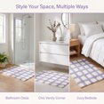 thumbnail image 7 of REGALWOVEN Checkered Non Slip Bath Mats, Soft Fluffy Absorbent Bathroom Rugs for Shower, Sink Purple Green 16" x 24", 7 of 7