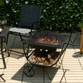 thumbnail image 2 of Costway Outdoor Wood Burning Fire pit Steel Patio Stove w/ Log Storage Rack & Wheels, 2 of 10