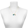thumbnail image 2 of Delight Jewelry Acrylic Teal Megaphone - Large Goldtone Crystal Initial - B - Charm Necklace, 17.5"+2", 2 of 4