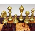 thumbnail image 5 of Italfama Brass Metal Etched Staunton Chess Men Set W/ 18" Cherry Color Board, 5 of 8