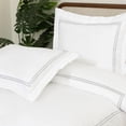 thumbnail image 5 of Dreamology White Duvet Cover Queen 100% Cotton Embroidered 3 Piece Set, Soft, Lightweight T300 Sateen (Zigzag Grey), 5 of 7