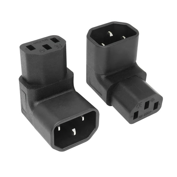Adaptador de extensión de alimentación YACSEJAO IEC 320 C14 a C13 90°