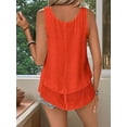 thumbnail image 3 of Women'S Flowy Layered Tank Top Scoop Neck Sleeveless Blouses Shirts Casual Vacation Tops Orange and Red S Orange & Red, 3 of 7