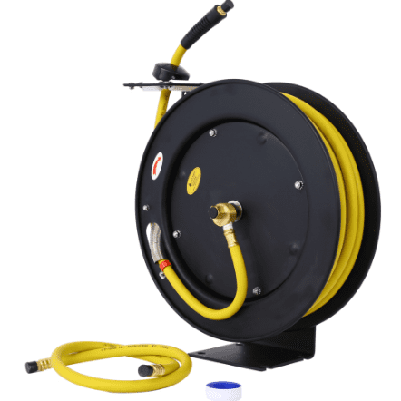 Air Hose Reel-50' SBR Rubber, 300PSI, Heavy Duty Steel Industrial Reel