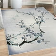 thumbnail image 1 of Nature Decorative Rug, Flowers Buds and Birds with Cherry Branches Style Art Painting Effect, Quality Carpet for Bedroom Dorm and Living Room, 6 Sizes, Ceil Blue, by Ambesonne, 1 of 4