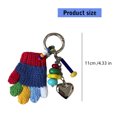thumbnail image 3 of Lovely Crocheted Gloves Shape Key Holder Charm Gift Keychain Featuring Christmas Design for Holiday Souvenir, 3 of 9