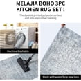 thumbnail image 4 of Kitchen Rugs Sets of 3 Non Slip Washable Kitchen Mats for Floor 3 Piece Set Grey Boho Kitchen Mat Set Kitchen Runner Rug Carpet for Laundry Room Front Door, 4 of 6