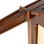 JTH LUXE Dauphin Gold Accent 5-Drawer Wood Executive Desk Dark Walnut Ash Wood & Veneer