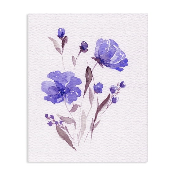 Stupell Industries Watercolor Purple Flowers Canvas Wall Art, design by Leah Noel Art