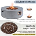 thumbnail image 5 of Harper & Bright Designs MGO Outdoor Propane Fire Pit - 38.2" Round with Faux Stone Finish, Outside Fire Pit Table with 50000 BTU, Steel Burner, Lava Rocks, Waterproof Cover for Patio, Gray, 5 of 15
