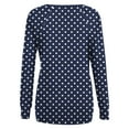 thumbnail image 4 of VgaVtl T Shirts Women Long Sleeve V-Neck Women Plus Size Tops Casual Polka Dots Loose Blue Pullover Layering Shirts,S, 4 of 5