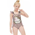 thumbnail image 3 of Hello Kitty Girls One Piece Swimsuits Hawaiian Summer Swimwear Beach Bathing Suit Outfits, 3 of 7