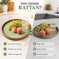 thumbnail image 4 of Rattan Serving Tray with Shell, Round Rattan Tray with Mother of Pearl Inlay, Wicker Tray with Natural Shell, Coffee Table Tray Decor, Serving Tray for Bread Fruits, 4 of 4