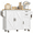 White, variant on VVFLU 43.3" Kitchen Islands Carts with Storage Drop Leaf Countertop on Wheels Rolling Microwave Utility Carts with 2 Drawers 2 Storage Cabinets,Black