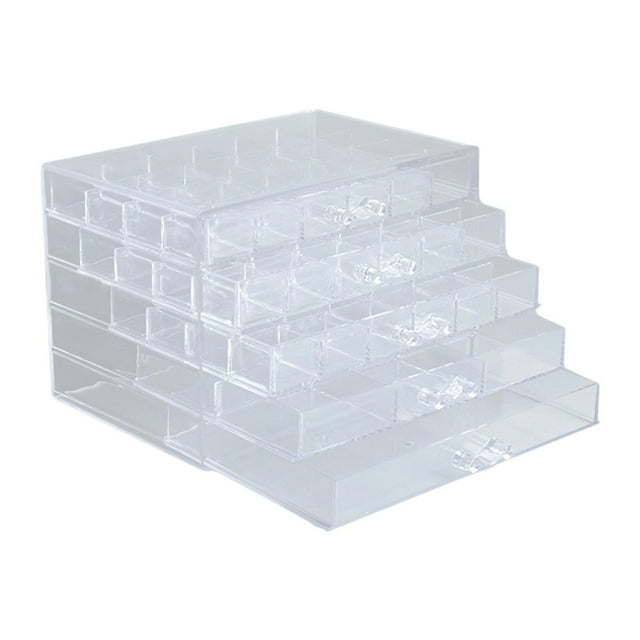 Tnarru Earring Organizer with 5 Drawers Earring Display Box Bead Organizer Showcase Acrylic Jewelry Box for Brooch, Rings, Bracelet,