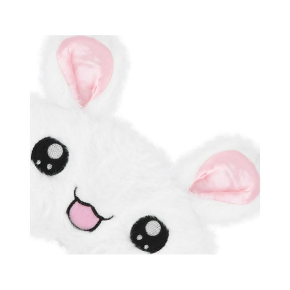 ELAYARD 1Pack Soft Eye Masks For Sleeping Plush White Lightweight Deer Design Promotes Sleep