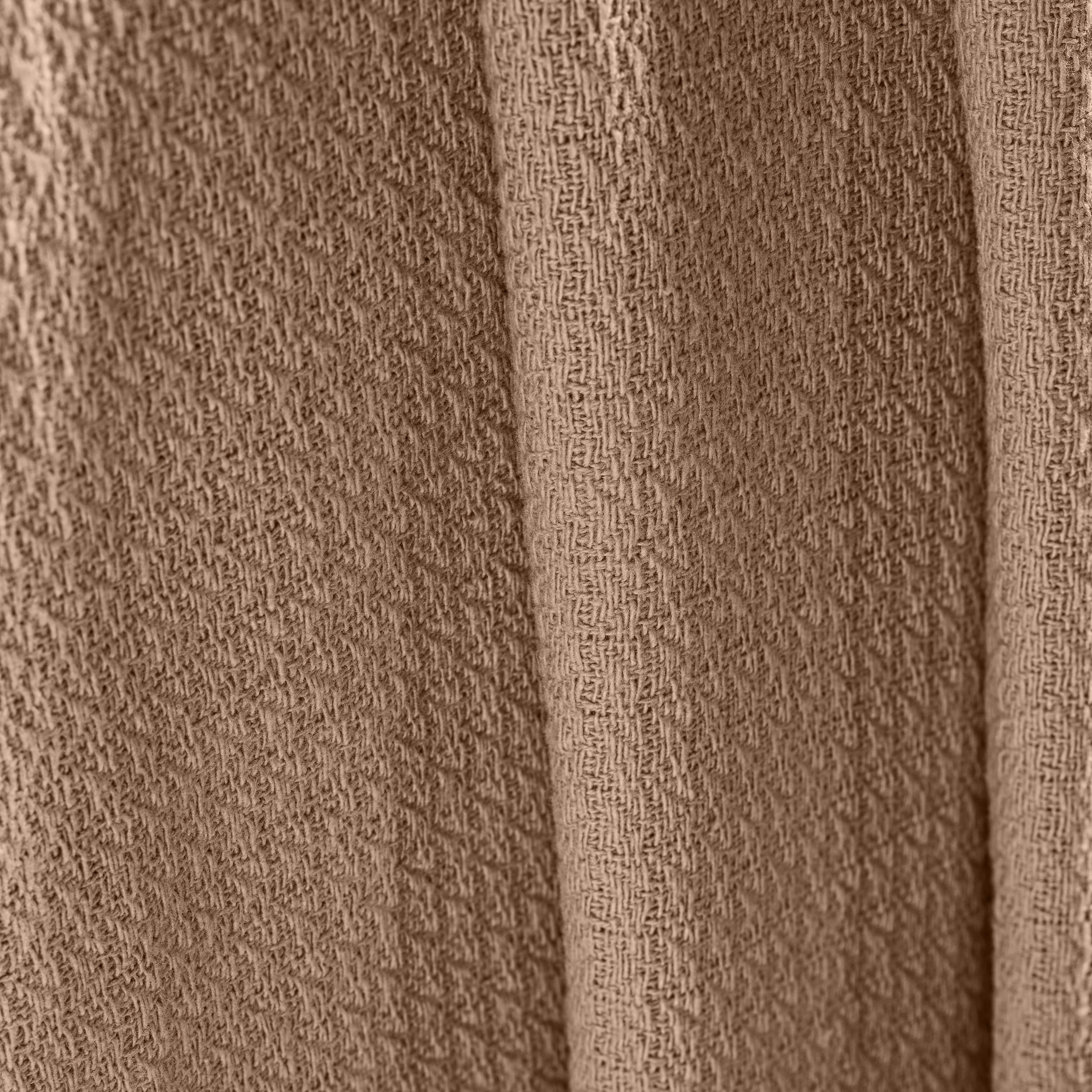 BNM Waffle Weave Honeycomb Knit Cotton Blanket, King, Camel