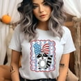thumbnail image 2 of 4th of July Raccoon Shirt, Funny Animal Graphic Tee with Fireworks and Bow, White, Size XL, 2 of 6