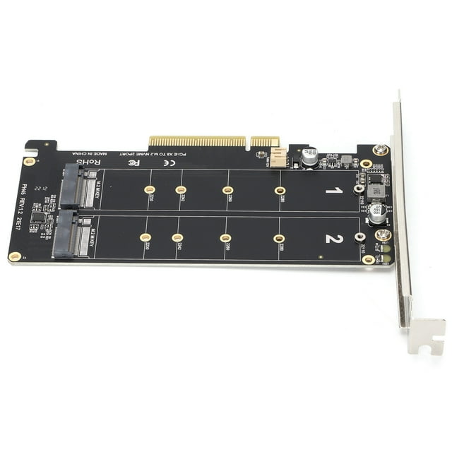 PCIE X8 Adapter Card for Dual M.2 NVMe SSD, 2X4 Full Speed , Improve Game Startup and Work Efficiency