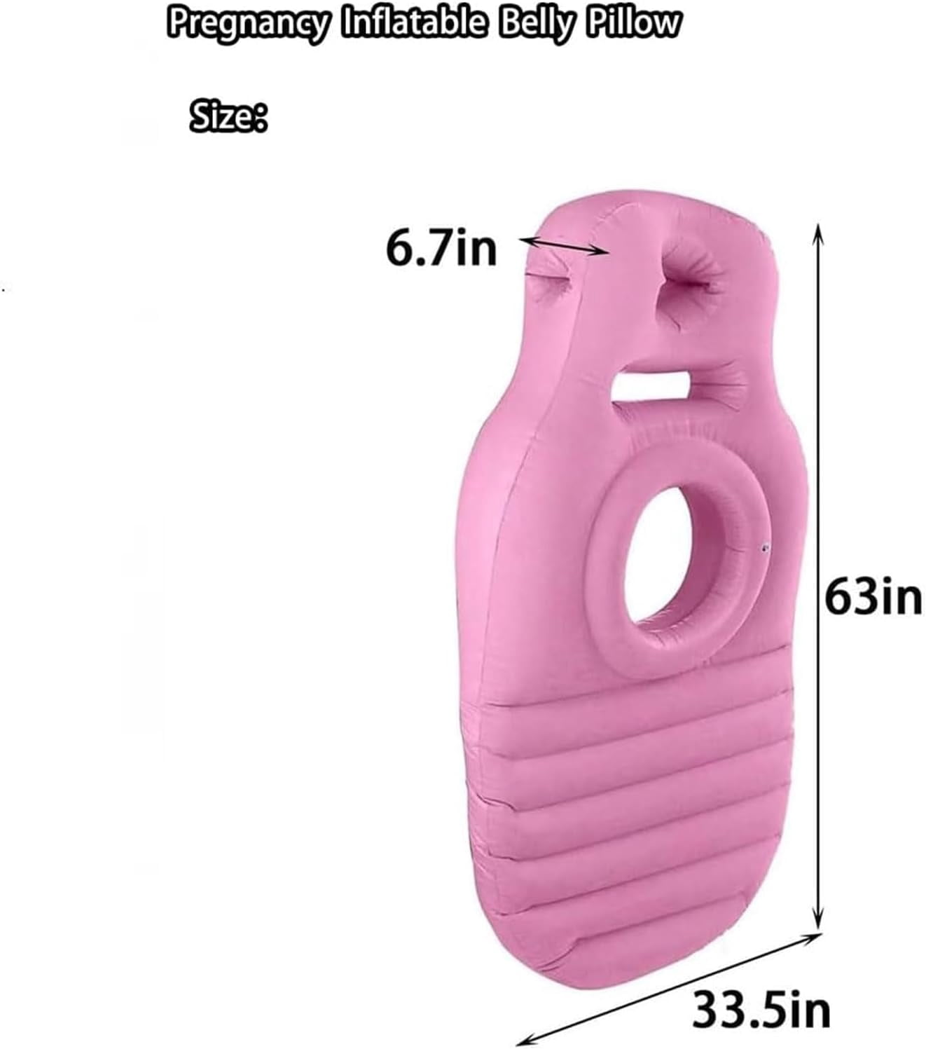 Tummynest Pregnancy Mattress, Tottlebee Pregnancy Pillow, Full Body Pregnancy Mattress with Hole, Adjustable Portable Inflatable Pregnancy Pillow, Comfort for Stomach & Side Sleepers (Pink)
