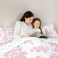 thumbnail image 5 of Homewish Pink Bowknot 3-Piece Full Size Comforter Sets for Children Teens Girls,Dreamy Princess Bedding Comforter Set,Chic Floral Flowers Lightweight Bedding Sets,Luxury Bedroom Decor,Reversible, 5 of 8