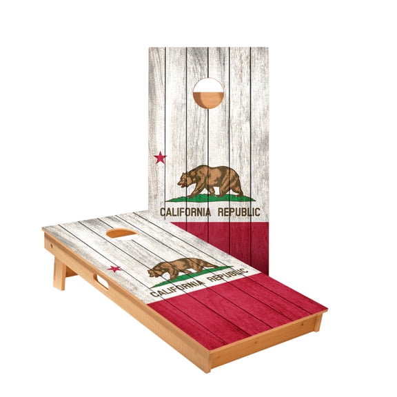 California Bear Flag Star Cornhole Boards