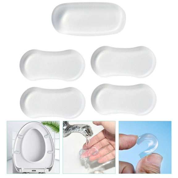 Masteelf  5 Pcs Toilet Seat Buffers Cushion Non-deforming Bumpers