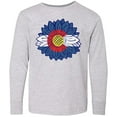 thumbnail image 3 of Inktastic Colorado Flag Sunflower Long Sleeve Youth T-Shirt, 3 of 5
