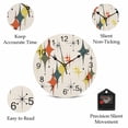 thumbnail image 5 of Wall Clock Yellow Green Orange Diamond Clocks PVC Silent Non-Ticking Battery Operated Decorative Modern Geometric Mid Century Linen Round Clock for Home Living Room Bedroom Wall Decor 14 Inch, 5 of 9