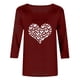 thumbnail image 5 of RKSTN Valentine's Day 3/4 Sleeve Tops for Women Oversized Crewneck Valentines Graphic Print Short Sleeve T Shirt Womens Casual Solid Round Neck Loose Comfy Three Quarter Sleeve Shirt Spring Clothes, 5 of 7