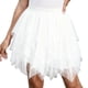 thumbnail image 1 of Mujeres Alta Falda Elástica de la Cintura Midi en Capas Ruffle Asimétrica Mini Falda, Coqueteo de Alta Cintura Casual Inferior, 1 of 5