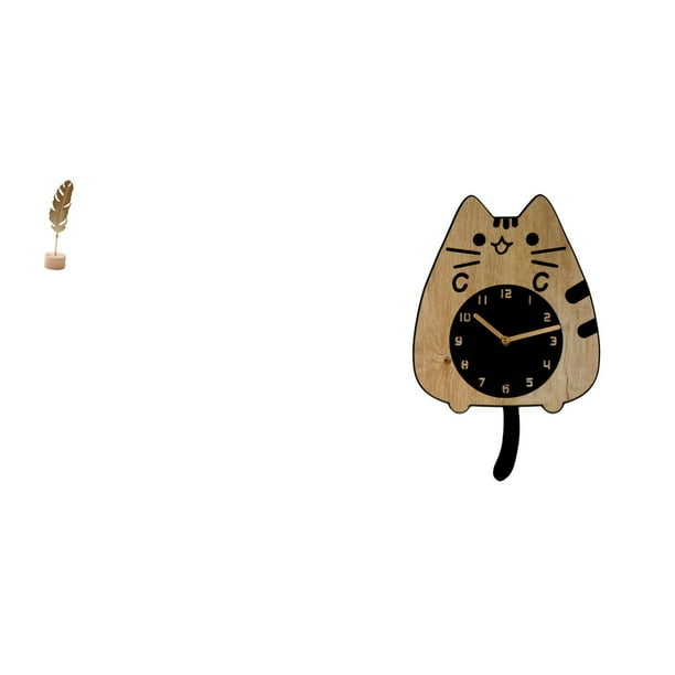 Escultura De Hoja De Metal Creativa Nórdica, Figura Decorativa Abstracta Para Mesa, Fiesta, Decoración Del Hogar Con Reloj De Pared De Gato, Colgante Silencioso Para Cocina, Oficina, Regalo
